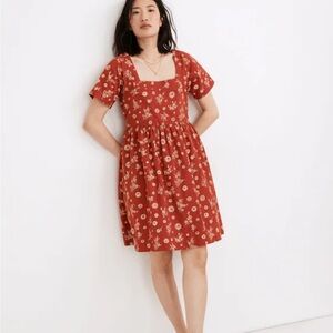 Madewell Floral Rust Mini Dress